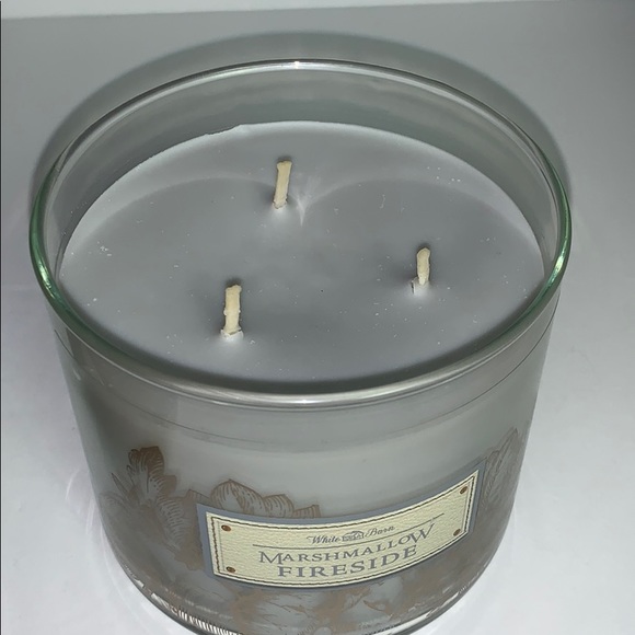 Marshmallow Fireside Dec. Lid 3 Wick Candle - Picture 3 of 7